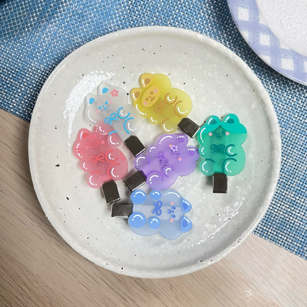 gummy meow hair clip กิ๊บติดผมน้องแมวกัมมี่ 🌈