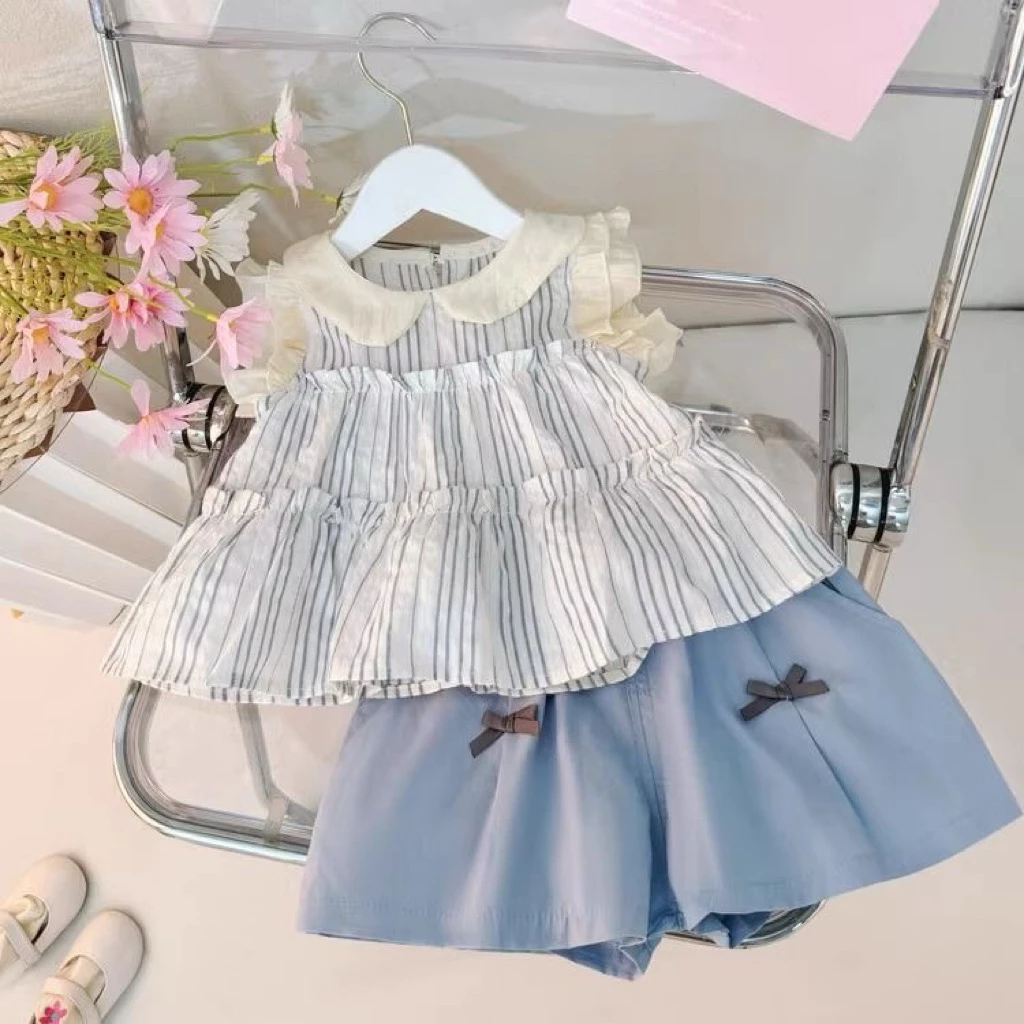 พร้อมส่งค่ะ ชุดเซ็ตเด็กผู้หญิง 2ชิ้น เสื้อ+กางเกง ลายน่ารักมาก สไตล์เด็กเกาหลี 12IRON