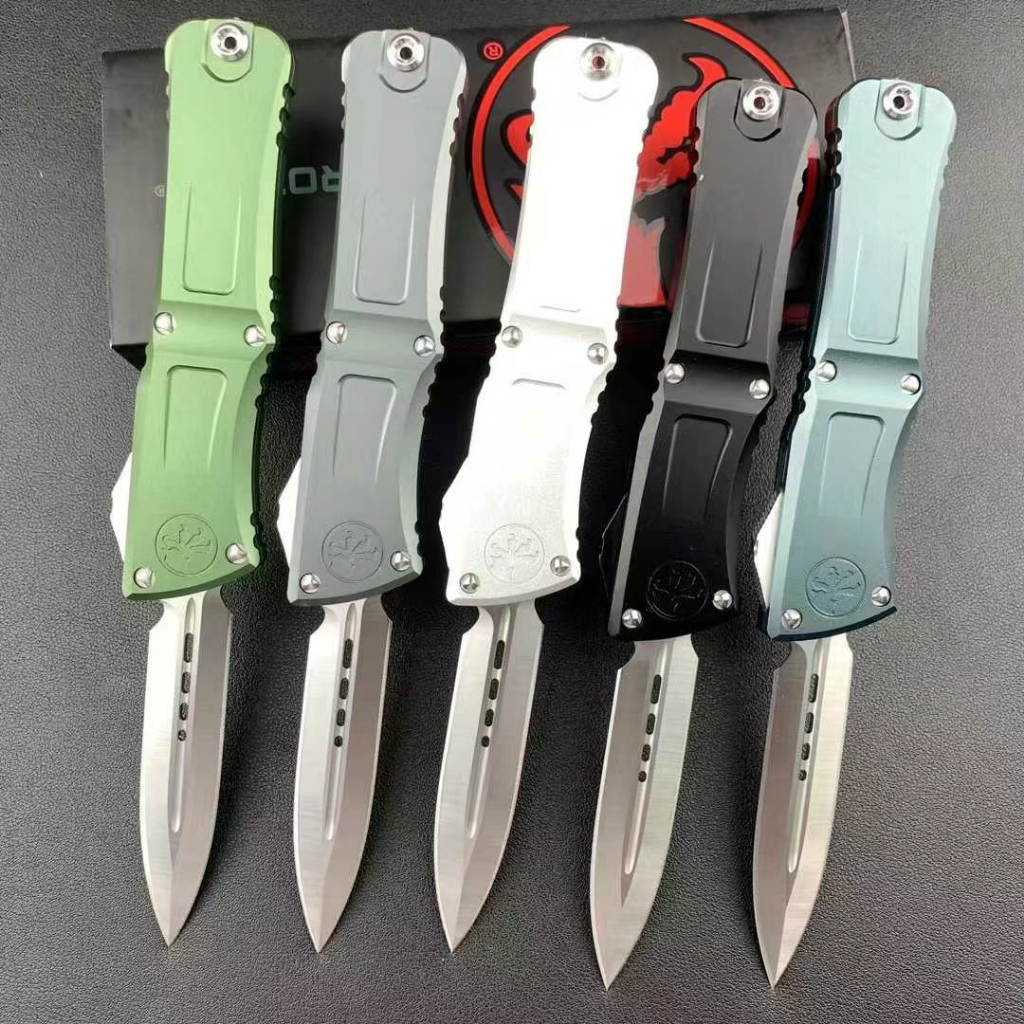 USA.Microtech ไมโครเทคโนโลยี Dalong Ⅲรุ่นตรงออก (สองใบเวอร์ชั่น) วัสดุของขอบตัด: D2 วัสดุก้าน: อลูมิ