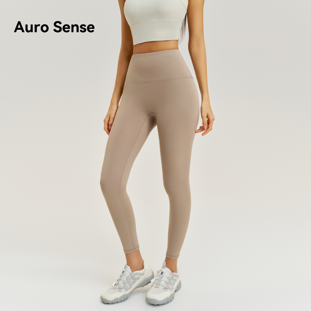 Auro Sense กางเกงโยคะขายาว  ไม่มี T-line  เอวสูง สำหรับผู้หญิง ผ้ายืดหยุ่นสูง ใส่สบายแบบไร้รอยต่อ ทรงเรียบ
