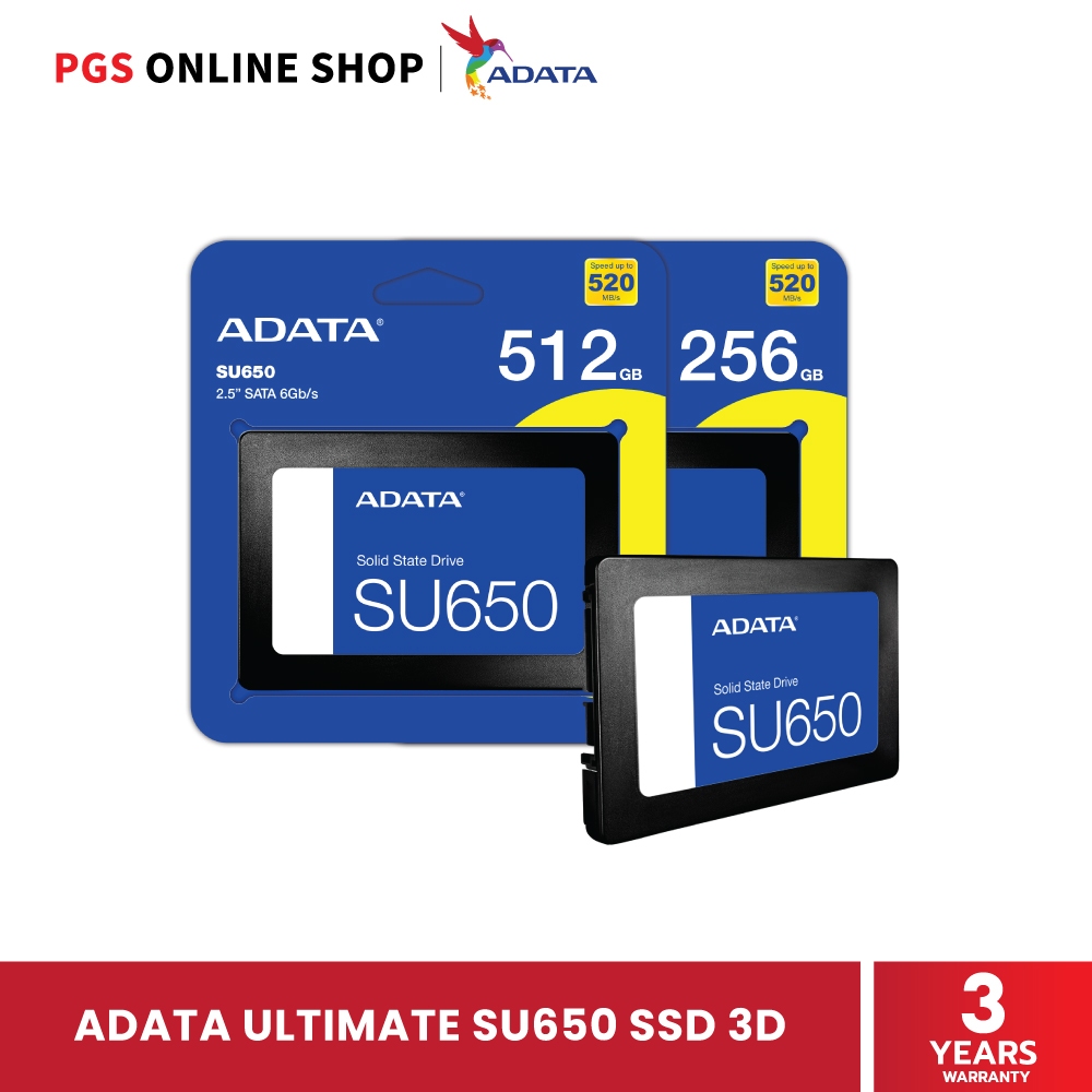 ADATA ULTINATE SU650 SSD 3D NAND (เอสเอสดีภายใน) ความจุ 256GB/512GB