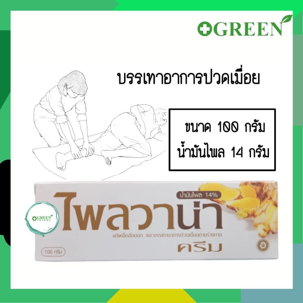 ไพลวาน่า plaivana ครีมไพล น้ำมันไพล 14% ขนาด 100 กรัม