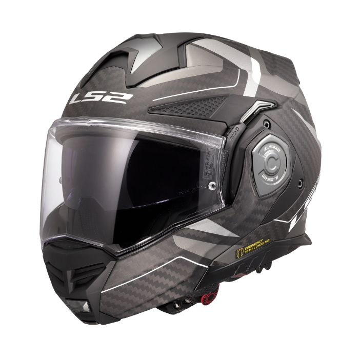 LS2 Helmets FF901 Advant X Carbon Horizon Silver Grey  - หมวกกันน็อคยกคาง