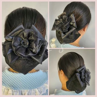 เน็ตผมผ้าลูกไม้(L) เน็ตผมby Focusgiftshop เน็ตติดผมสีดำ พนักงาน ข้าราชการ พร้อมส่งจากไทย