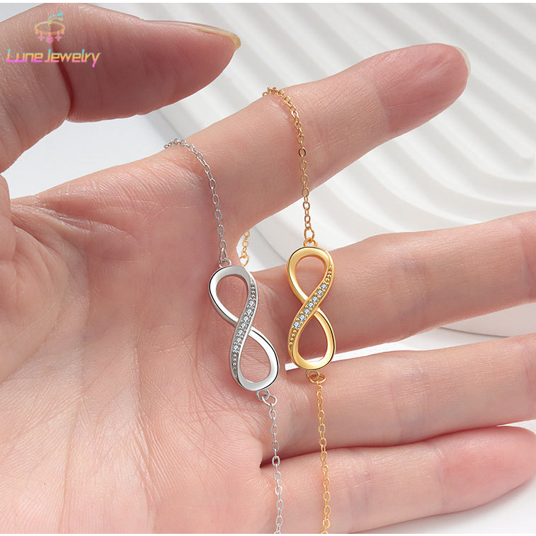COD💖สร้อยข้อมือ ประดับเพชร Mobius เรียบง่าย  เกาหลี แฟชั่น หรูหรา ความคิดสร้างสรรค์ สำหรับผู้หญิง สำหรับผู้หญิง-Lune