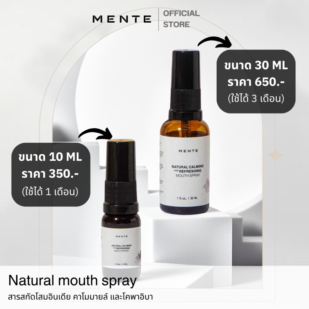 (10ML,30ML) MENTE Natural Calming and Refreshing Mouth Spray สเปรย์พ่นปาก