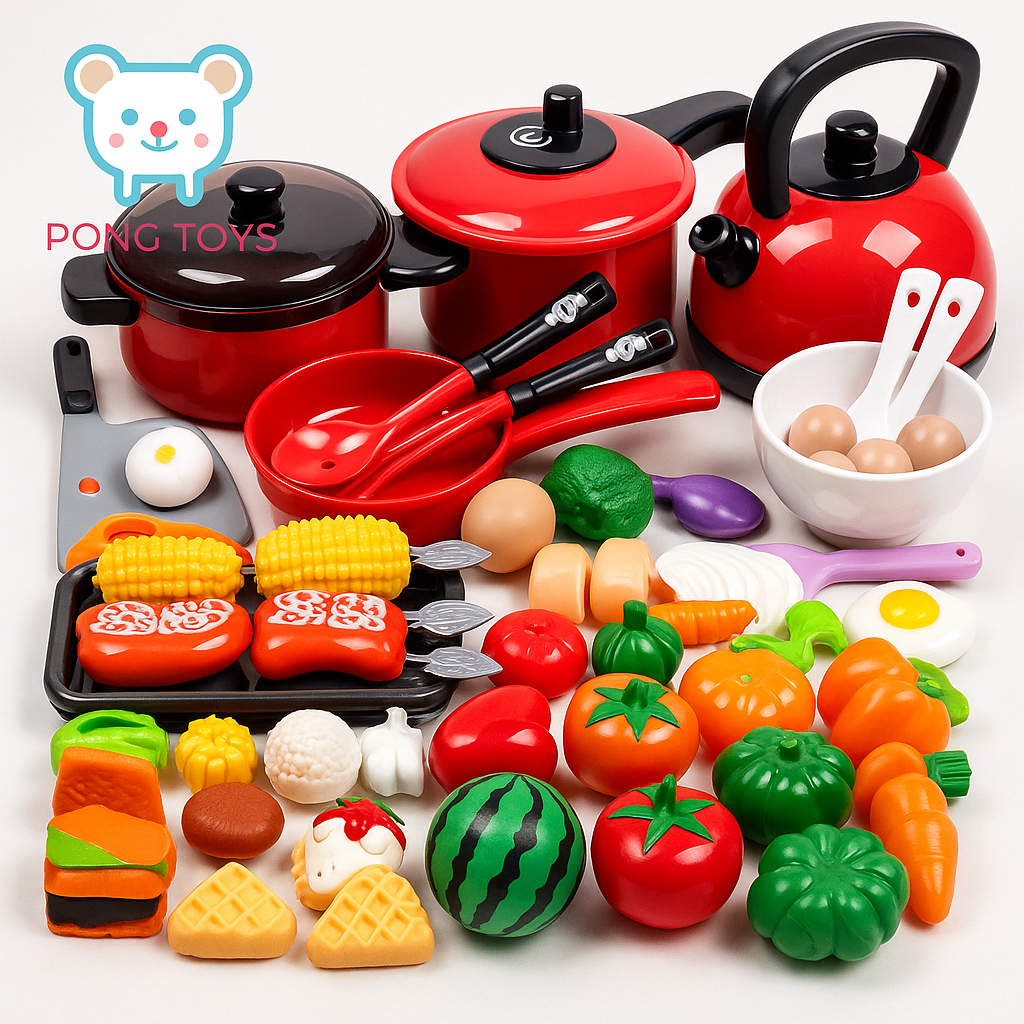 ของเล่นทำอาหาร ชุดครัวของเล่นเด็ก ของเล่นบทบาทสมมติ เครื่องครัวพลาสติกปลอดภัย COD ส่งไว 🔥เล่นสนุก 80/73/61/51/20pcs