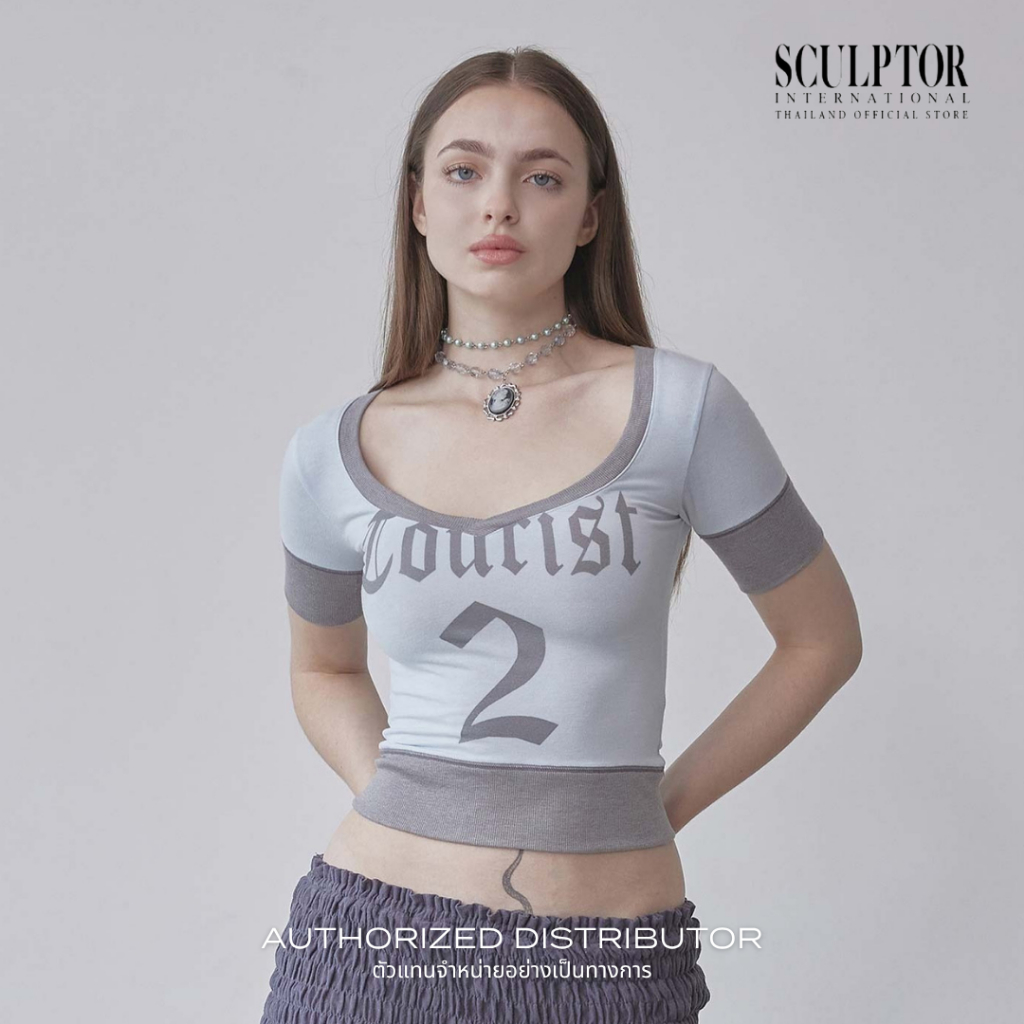 SCULPTOR® เสื้อ Heart Neck Tee