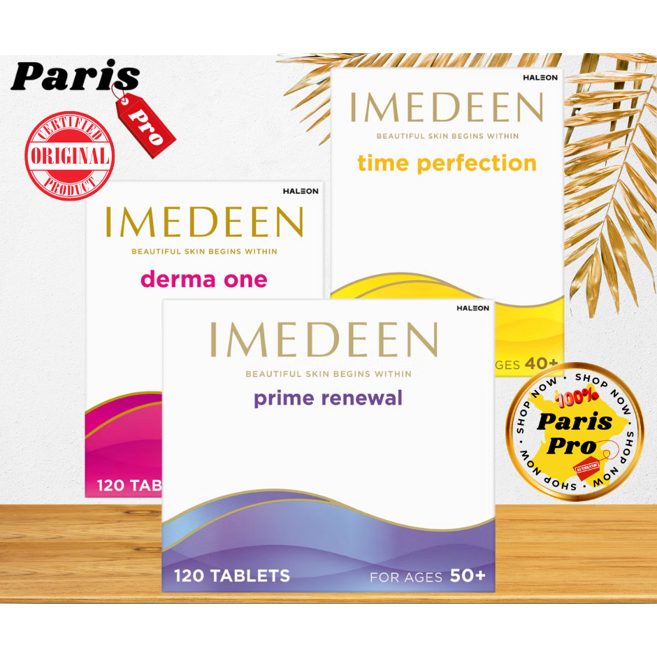 อิมีดีน Imedeen Prime renewal for age 50+ Time Perfection for age 40+ Derma One for age 25+ # Parisp