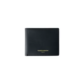 TAKEO KIKUCHI กระเป๋าสตางค์ใบสั้น CLASSIC GOLD LOGO SOFT LEATHER 8-CARD WALLET