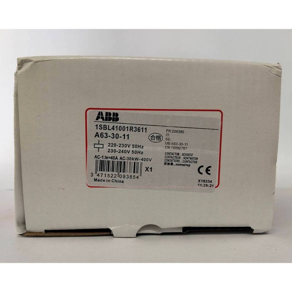 ABB MAGNETIC CONTACTOR A63-30-11 220V