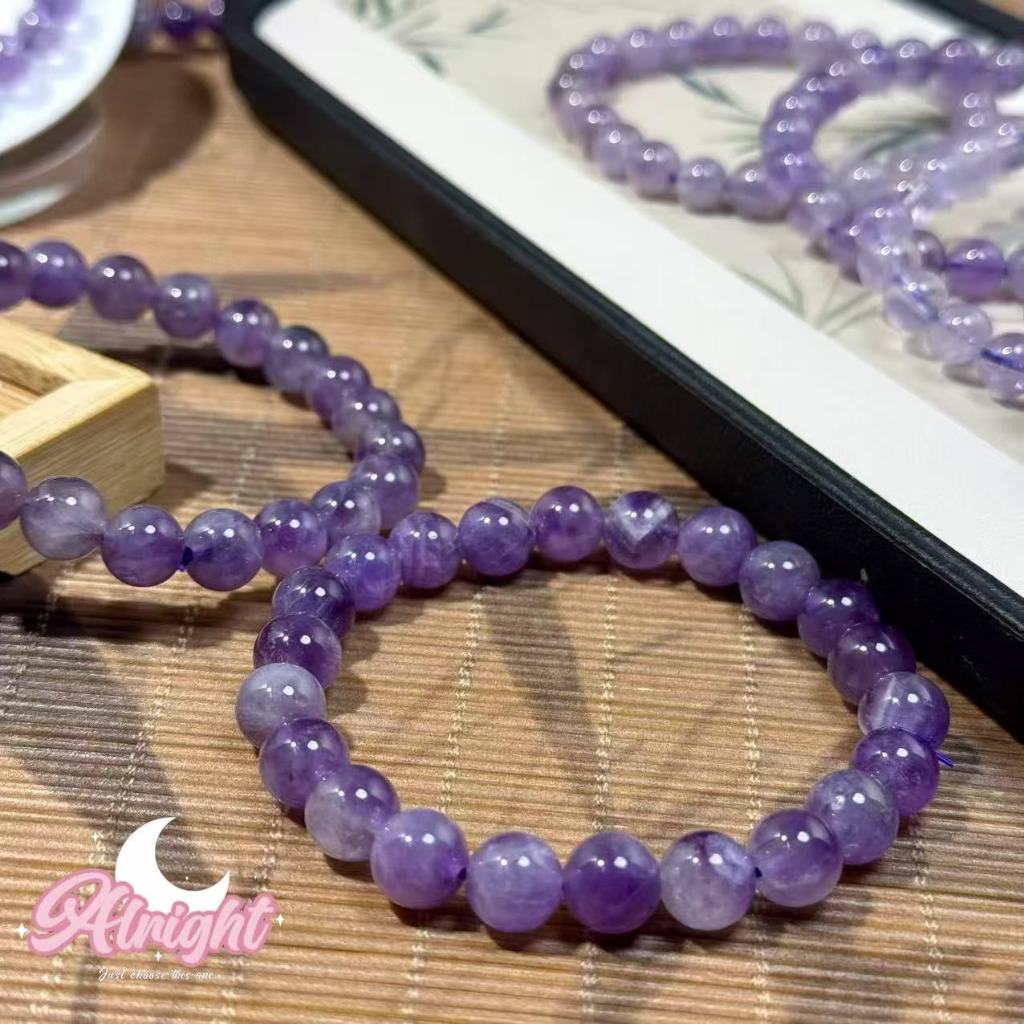 AMETHYST ธรรมชาติอเมทิสต์ กำไลหินอเมทิสต์ สร้อยข้อมืออเมทิสต์ สร้อยข้อมือคริสตัลธรรมชาติ หินแห่งมิตรภาพ