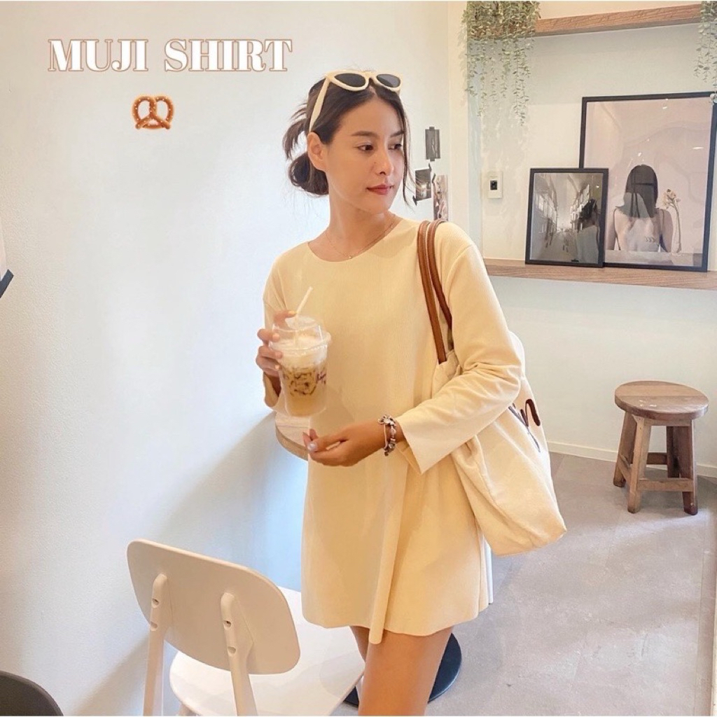 เสื้อตัวยาวสีครีม แบรนด์ 19jun.studio