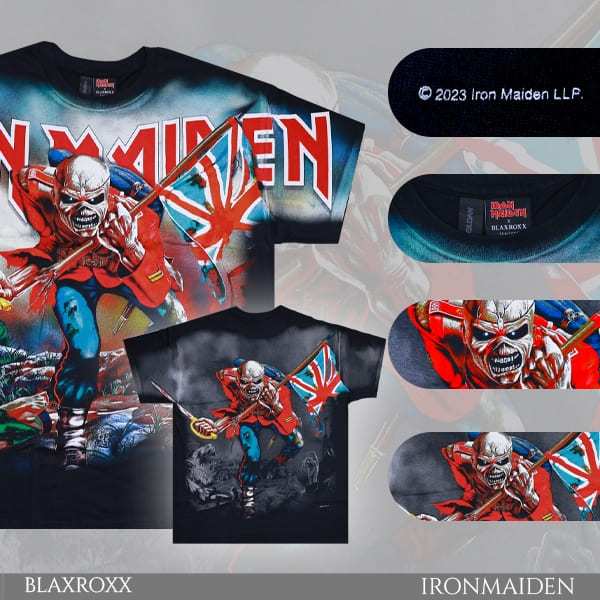 BLAXROXX | IRON MAIDEN® | [IRM040-GILDAN] | เสื้อวง OVP สีจม | เสื้อยืดคอกลม แขนสั้น | GILDAN Ultra 