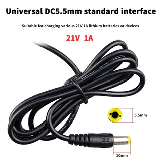 อแดปเตอร์ชาร์จแบตลิเที่ยม DC 21V 2A แล้วตัด มีไฟสถานะ ชาร์จ แบตเต็ม Li-ion Battery Charger เหมาะสําหรับเครื่องตัดหญ้า