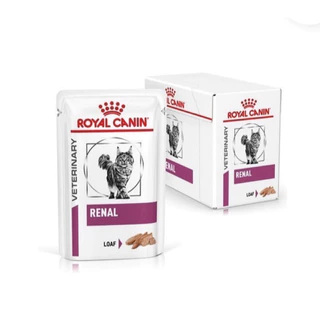 Royal Canin Vet Cat อาหารแมวเปียกโรคไต เนื้อละเอียด Renal Loaf 85g*12 ซอง