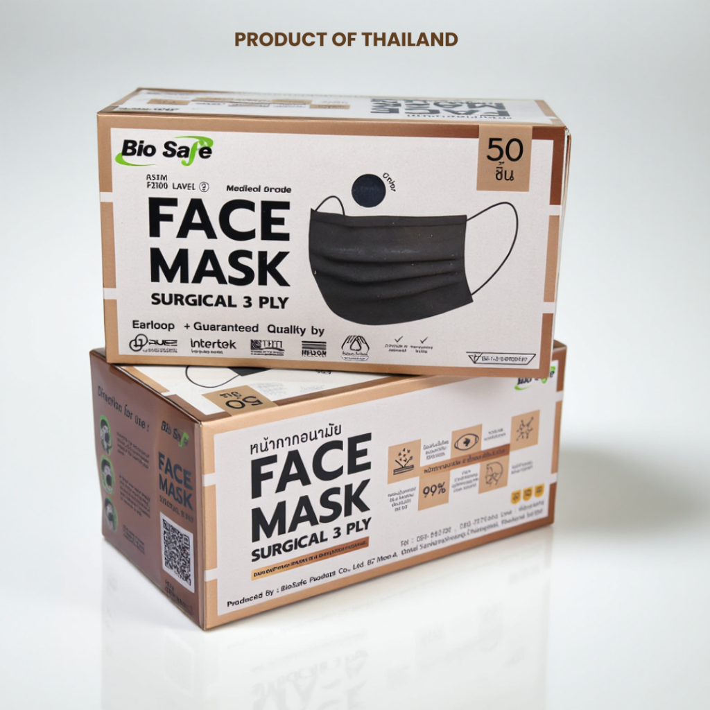 หน้ากากอนามัย 3 ชั้น Bio Safe Medical Grade บรรจุ 1 กล่อง 50 ชิ้น