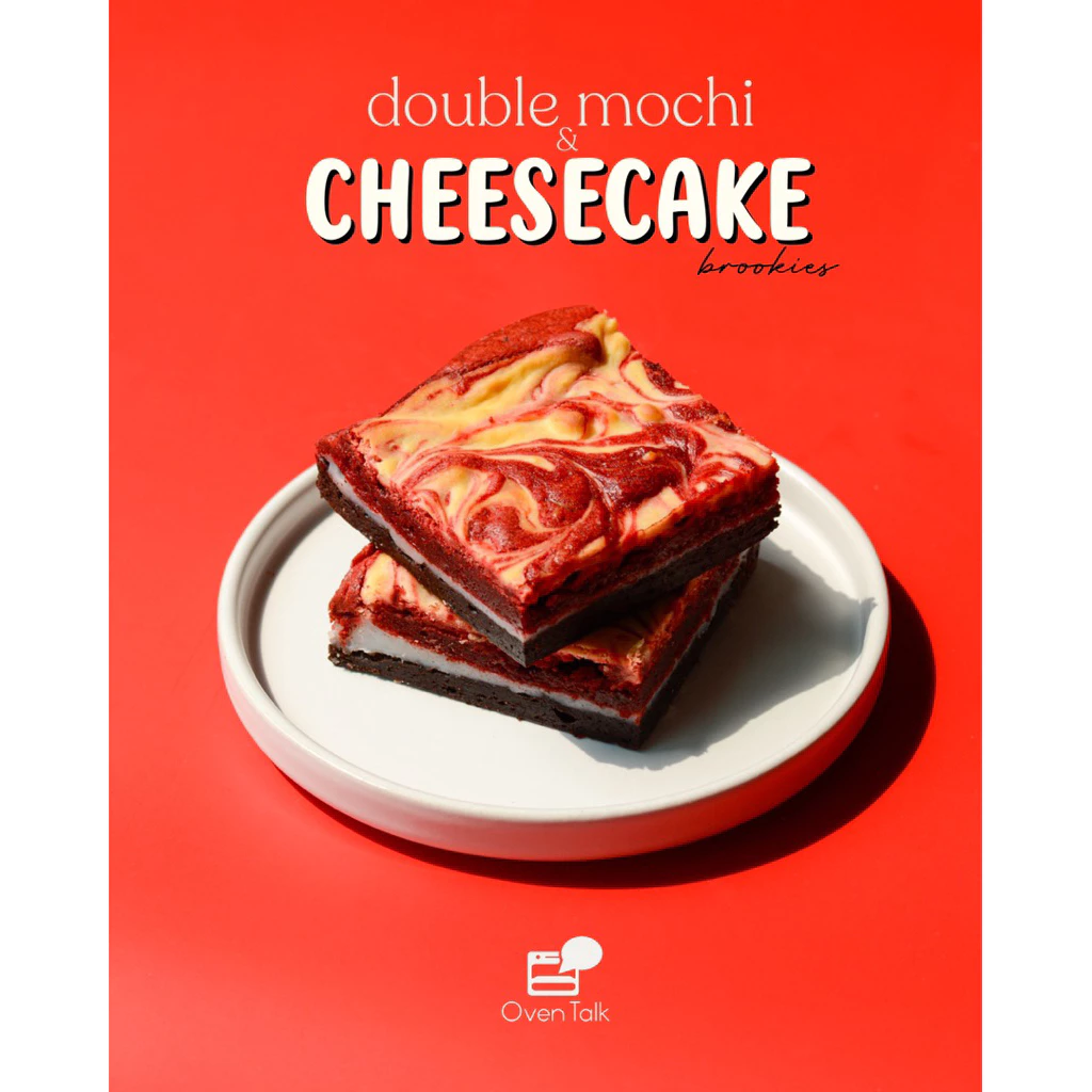 Double Mochi & CHEESECAKE Brookie บรูคกี้ชีสเค้กสอดไส้โมจิ | Oven Talk