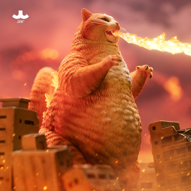 JXK โมเดลแมวโกสลา (Godzilla) ฟิกเกอร์แมว ของสะสม ของตกแต่งโต๊ะ ของขวัญ