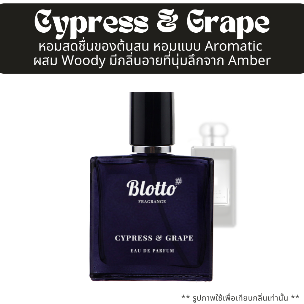 น้ำหอมผู้หญิง ผู้ชาย Blotto Fragrance EDP หอมติดทนนาน กลิ่น Cypress & Grape (Cypress Grapevine)