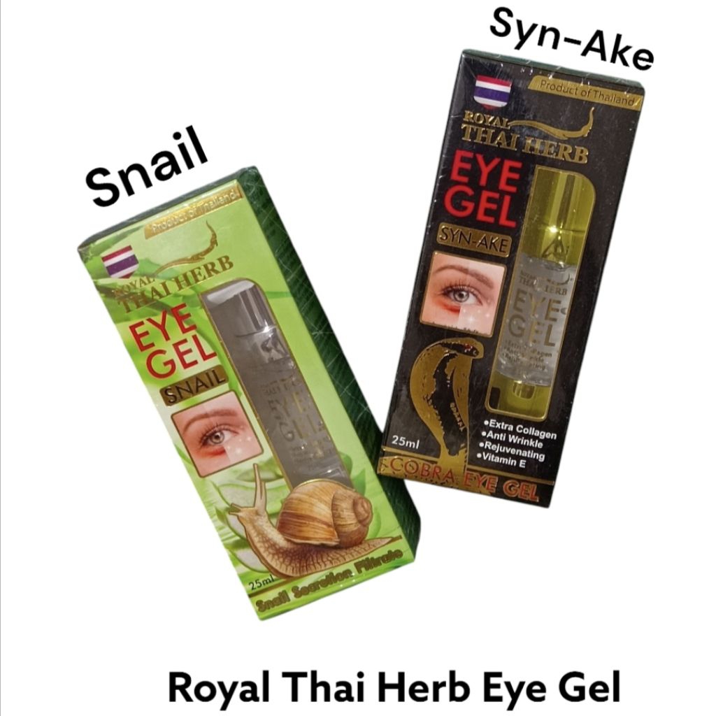 Royal Thai Herb Snail Eye Gel สเนลอายเจล เจลทาใต้ตาเมือกหอยทาก Syn-Ake Eye Gel ซินเอคอายเจล เจลบำรุงรอบดวงตา 85ml.