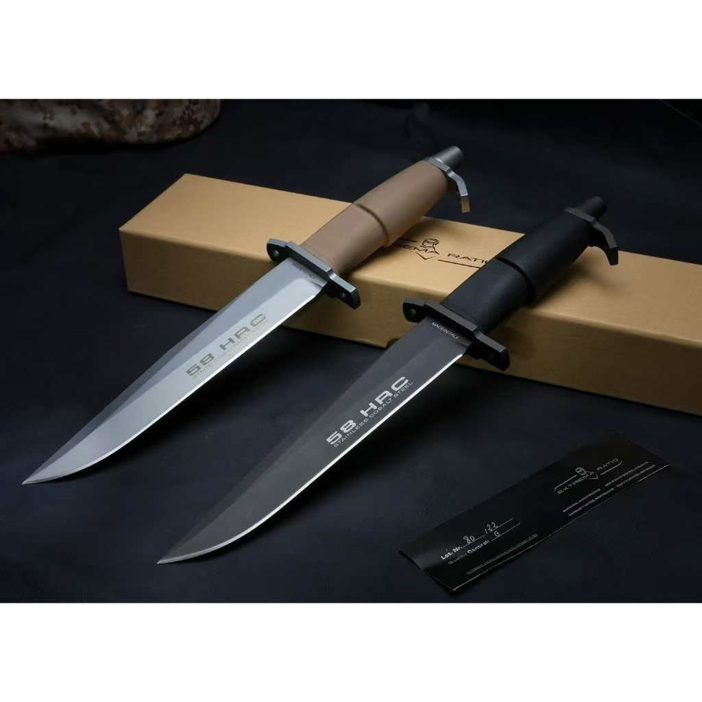 Extrema Ratio ผู้รอดชีวิต AMF อิตาลี - มีดตรงยุทธวิธีขนาดใหญ่  วัสดุใบมีด: BöHLER N690STEEL ความแข็ง