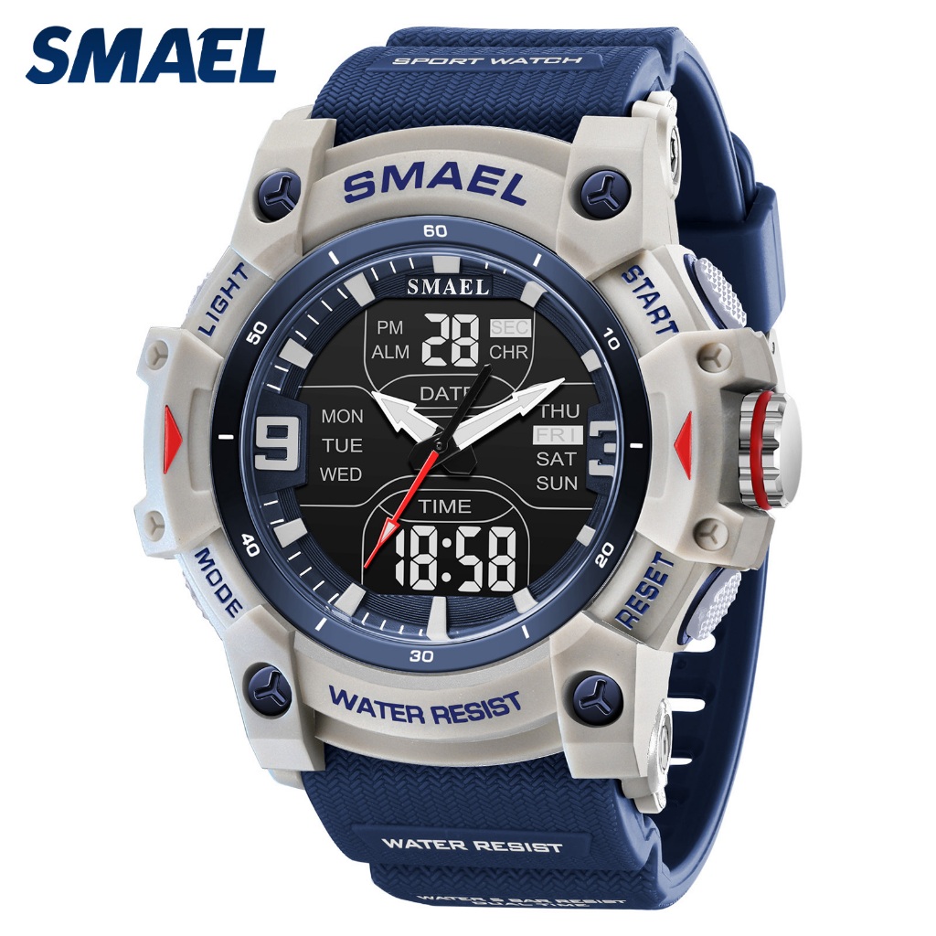 SMAEL 8117 นักเรียนกีฬากันน้ำอิเล็กทรอนิกส์นาฬิกาผู้ชายดิจิตอลเดิน Pedometer ของขวัญนาฬิกา