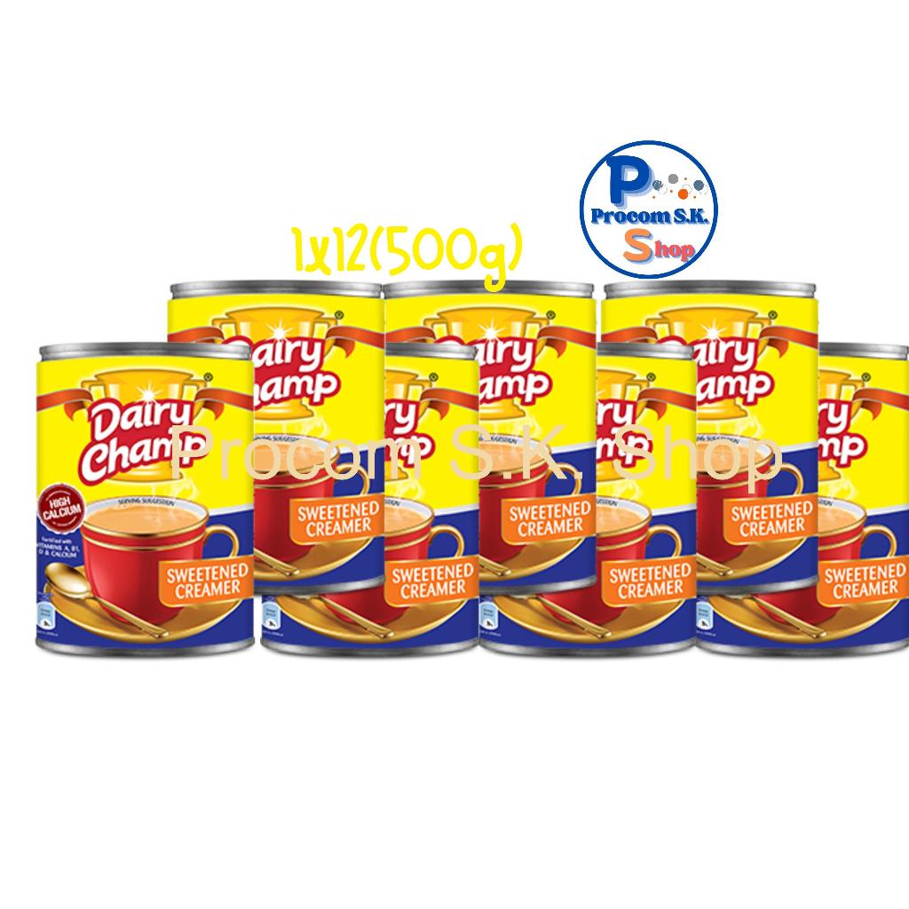 ครีมเทียมข้นหวานชนิดพร่องไขมัน (ตรา Dairy Champ) ขนาด 12 กระป๋อง x 500g
