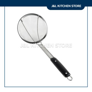 Twin Ray กระชอนตักของทอด กระชอนสแตนเลสด้ามดำ ตาถี่ ตะแกรงตัก…