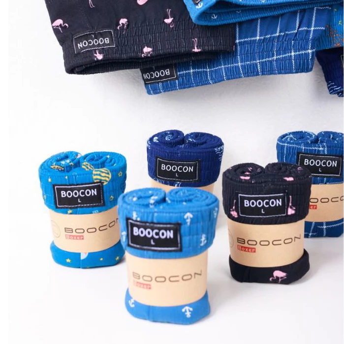 (Set 3ตัว) กางเกงบ๊อกเซอร์ผู้ชาย Boxer Boocon พิมพ์ลาย ลายสวย คุณภาพดี ผ้านุ่มใส่สบาย ไม่ยืด ไม่ย้วย ผ้าระบายอากาศ