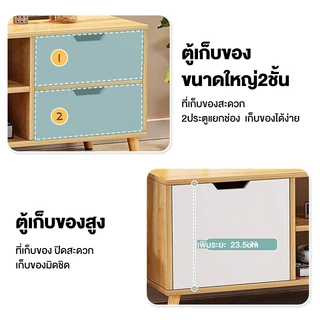 🔥IKEA style🔥 ชั้นวางทีวี ตู้วางทีวี 65/55/32นิ้ว ลิ้นชัก+ตะแกรงเปิด ไม้เนื้อแข็ง กันชื้น คุณภาพสูง ตู้เก็บของ