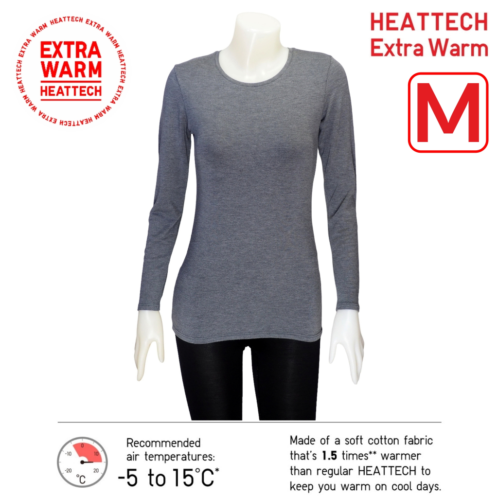 Extra Warm Size M Uniqlo Heattech  เสื้อฮีทเทคเอ็กตร้าวอร์มผู้หญิง  ฮีทเทคมือสอง  สภาพใหม่
