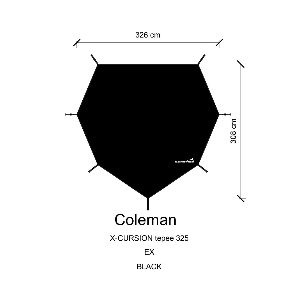 กราวชีท Coleman JP X-Cursion Tepee II 325 ปูรองเต้นท์ ตรงรุ่น เสริมยื่นหน้า
