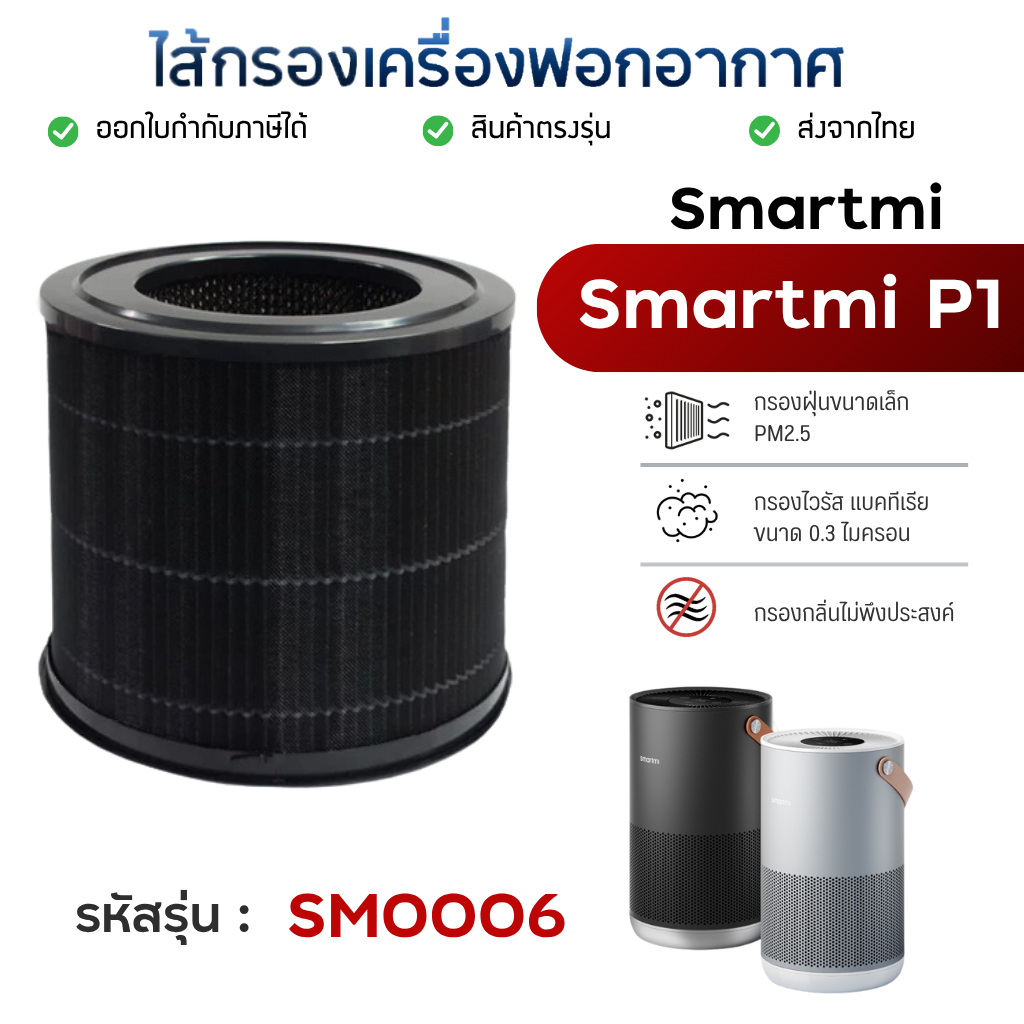 Smartmi SM0006 / P1 เครื่องฟอกอากาศ ไส้กรองอากาศ 2-in-1 HEPA & คาร์บอน สำหรับเครื่องฟอกอากาศ สมาร์ทมี่