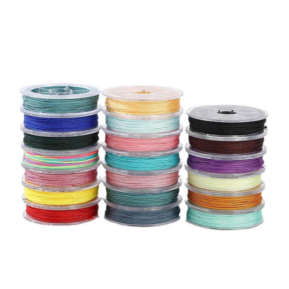 เชือก ไหมญี่ปุ่น แบบไม่ยืด 1แถว มี10สี อุปกรณ์งานฝีมือ ของตกแต่งชิ้นงาน กำไล สร้อย พวงกุญแจ DIY