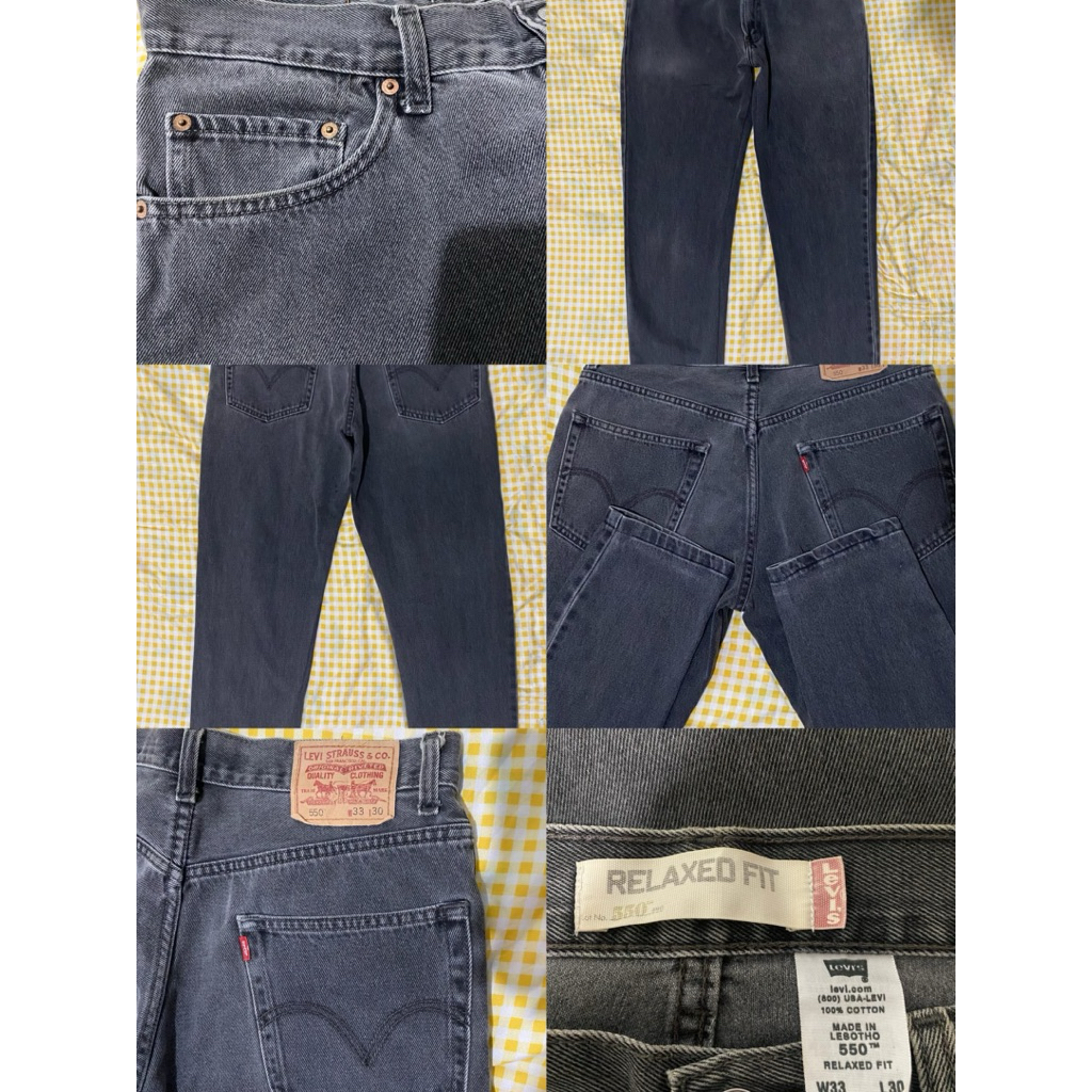 Levi's 550 Jeans Straight Leg Black เเท้