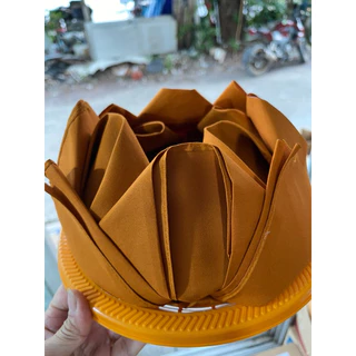 ผ้าพับดอกบัว เข้าพรรษา บัว สีทอง สีพระราช ขนาด 75*75เซนติเมตร/ ผ้าขาว 90*90เซนติเมตร