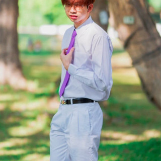 กางเกงสแล็คสีขาว ทรงกระบอก มีจีบ ขาวนวล(ไม่โอโม่) สำหรับรับป…