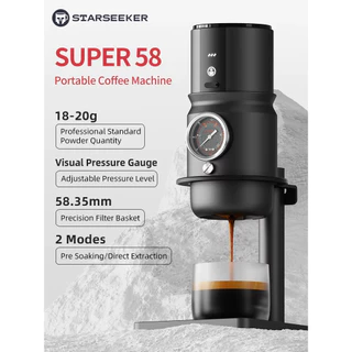 【พร้อมส่ง】STARSEEKER Super58 Espresso Travel เครื่องชงกาแฟแบบพกพาสําหรับ Camping รถเครื่องชงกาแฟ USB-C Bracket Tamper