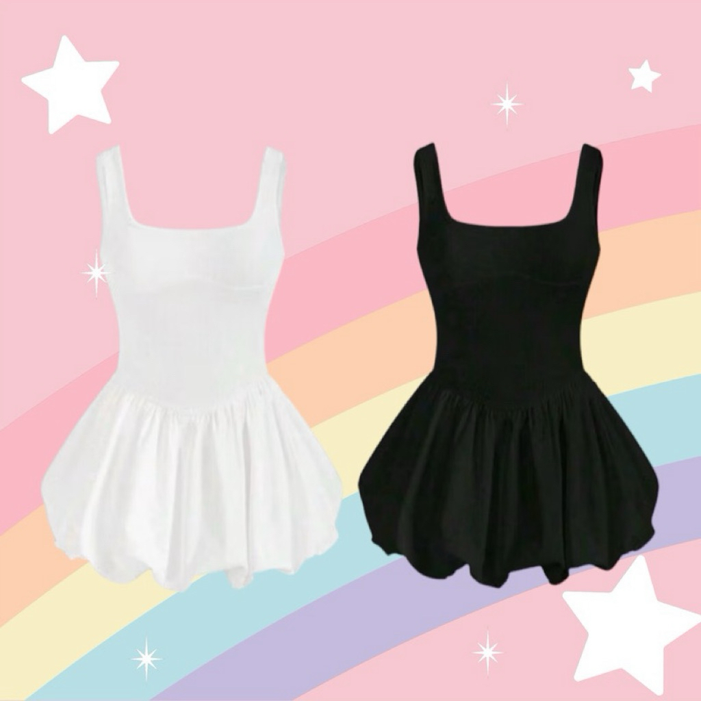 ส่งต่อ! ชุดเดรส กระโปรงบอลลูน สีดำ NWB Shop