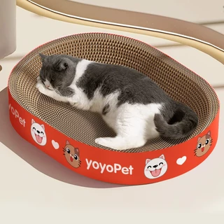 yoyopet: ที่ลับเล็บแมวทรงอ่าง ที่ฝนเล็บ พร้อมแคทนิปในตัว ใช้เป็นที่นอนได้ ของเล่นแมว 2in1