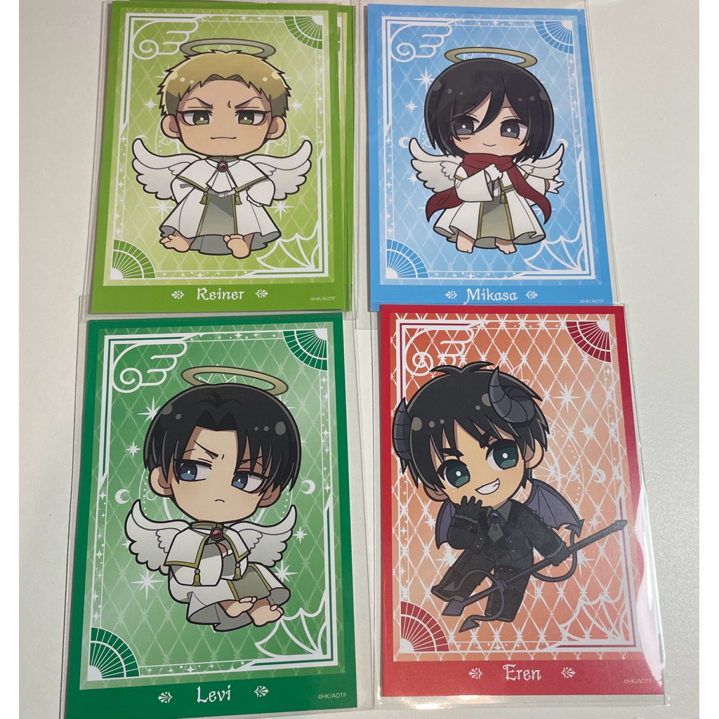 พร้อมส่ง โปสการ์ดยอด Attack on Titan pop up ไททัน รีไวล์/มิคาสะ/เอเรน/ไรเนอร์
