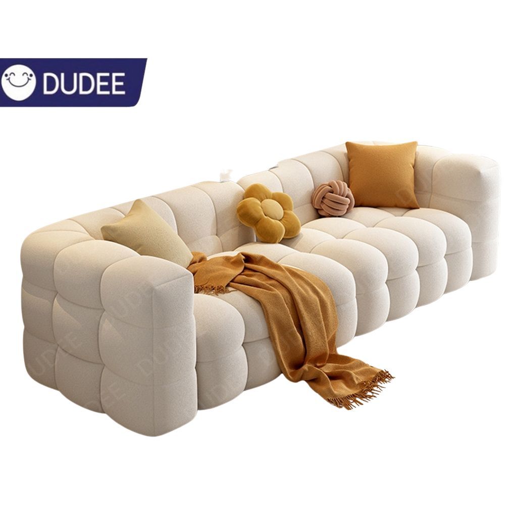 DUDEE โซฟา รุ่น SF-70 ดีไซน์ 3มิติ ทรงโค้งมน สไตล์มินิมอล ผ้าขนแกะเทียม นุ่มสบาย สวยงาม ทันสมัย