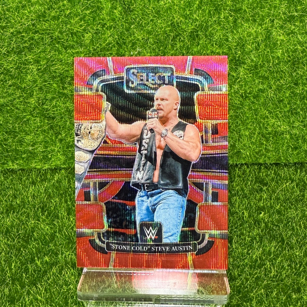 RUN /99 Stone Cold PANINI WWE Prizm Red Wave Concourse  #45