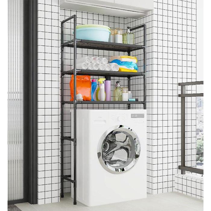 YY  ชั้นวางของ ชั้นวางคร่อมเครื่องซักผ้า ประกอบง่ายDiYได้ โครงเหล็กเคลือบสีกันสนิม ข้อต่อพลาสติก รุ่น Y7815 - รูปที่ 3