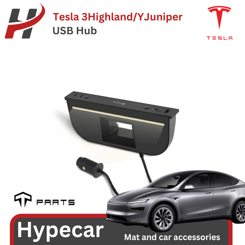 USB hub พร้อมสายชาร์จ Tparts-Tesla3Highland/YJuniper(พร้อมส่ง)