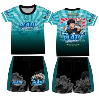 ชุดปลาทูสองเข่ง ฮิตฮอตโดนใจหนูๆวัย2-12ปี เสื้อ+กางเกง