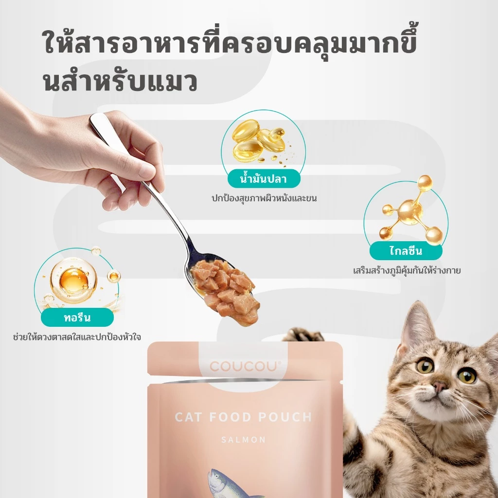 Coucou อาหารเปียกแมว สุขภาพดี ขนาด 85 กรัม thumbnail 6