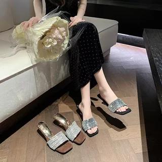 รองเท้าส้นสูงแฟชั่นผู้หญิง ส้น1-2นิ้ว แบบสวม KRG506