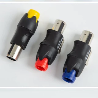 สเปคคอนลำโพงตัวผู้ แถบสี SPEAKON NL4FC NEUTRIK 4 PIN. หัวเหล็ก สวยงาม แข็งแรง ถอดประกอบง่ายด้วยปุ่มกดที่ใหญ่ขึ้น